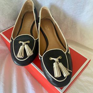 COACH Malika Black Leather Tassel Loafer